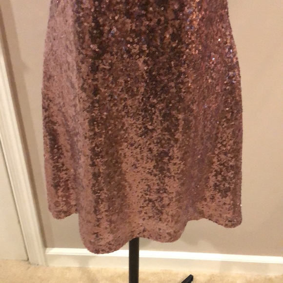 Rose gold sparkly sequined dress junior size 9 made by speechless - Picture 5 of 8